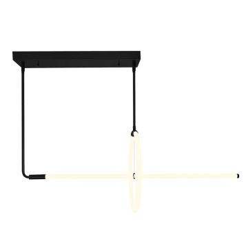CWI Lighting Hoops 2-Light LED Chandelier - 22W - 3000K - 120V - Black