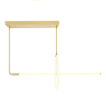 CWI Lighting Hoops 2-Light LED Chandelier - 22W - 3000K - 120V - Satin Gold