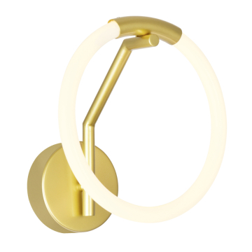 CWI Lighting Hoops 1-Light LED Wall Sconce - 12W - 3000K - 120V - Satin Gold