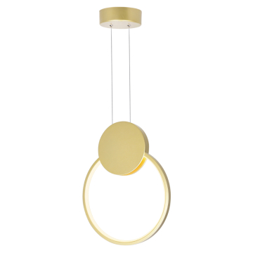 CWI Lighting Pulley 12" LED Mini Pendant - 9W - 3000K - 120V - Satin Gold