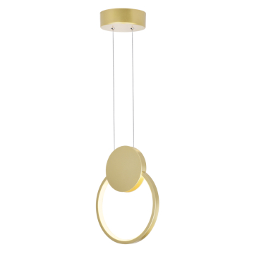CWI Lighting Pulley 8" LED Mini Pendant - 6W - 3000K - 120V - Satin Gold
