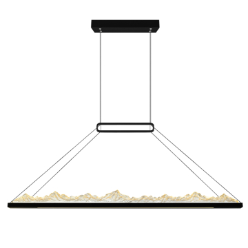 CWI Lighting Himalayas 62" LED Linear Chandelier - 38W - CCT Selectable - Black