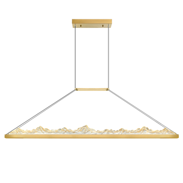 CWI Lighting Himalayas 62" LED Linear Chandelier - 38W - CCT Selectable - Brass