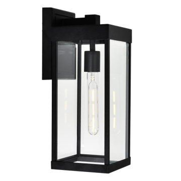 CWI Lighting Windsor 7" 1-Light Outdoor Wall Lantern - 120V - Black