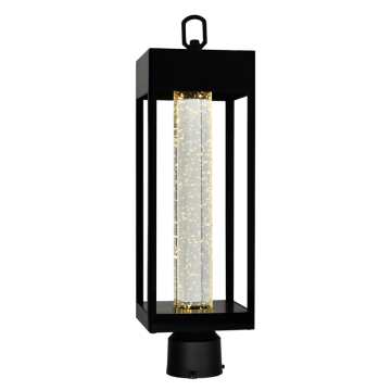 CWI Lighting Rochester 15" LED Outdoor Lantern Post Top - 6W - 3000K - 120V - Black