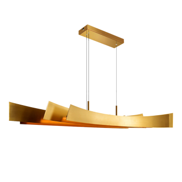 CWI Lighting Candora 50" LED Linear Chandelier - 27W - CCT Selectable - Brass