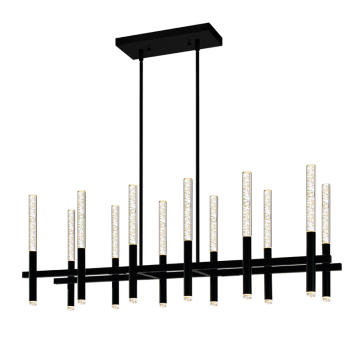 CWI Lighting Dragonswatch 48" LED Linear Chandelier - 45W - 3000K - Black