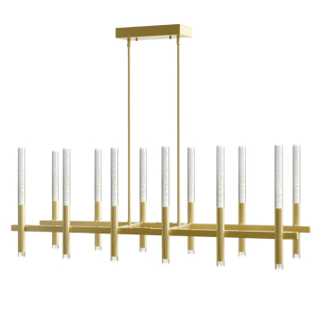 CWI Lighting Dragonswatch 48" LED Linear Chandelier - 45W - 3000K - Satin Gold