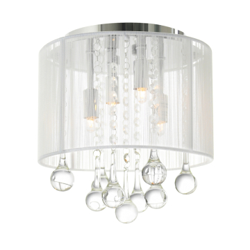 CWI Lighting Water Drop 4-Light Drum Shade Flush Mount - 120V - Chrome / White