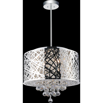 CWI Lighting Eternity 6-Light Drum Shade Chandelier - 120V - Stainless Steel