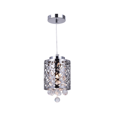 CWI Lighting Eternity 1-Light Drum Shade Mini Pendant - 120V - Stainless Steel