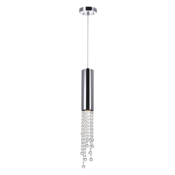 CWI Lighting Extended 1-Light Down Mini Pendant - 120V - Chrome