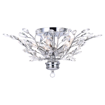CWI Lighting Ivy 16" 3-Light Flush Mount - 120V - Chrome