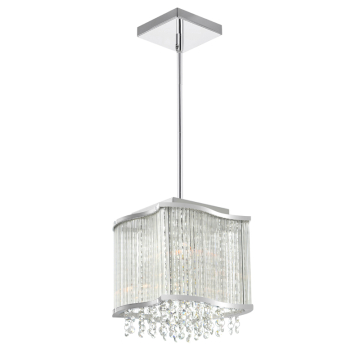 CWI Lighting Elsa 3-Light Drum Shade Mini Pendant - 120V - Chrome