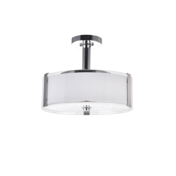 CWI Lighting Lucie 3-Light Drum Shade Semi-Flush Mount - 120V - Chrome