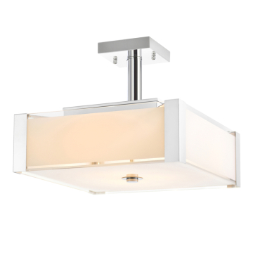 CWI Lighting Lucie 3-Light Drum Shade Semi-Flush Mount - 120V - Chrome