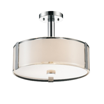 CWI Lighting Lucie 4-Light Drum Shade Semi-Flush Mount - 120V - Chrome
