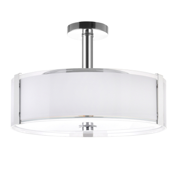 CWI Lighting Lucie 5-Light Drum Shade Semi-Flush Mount - 120V - Chrome