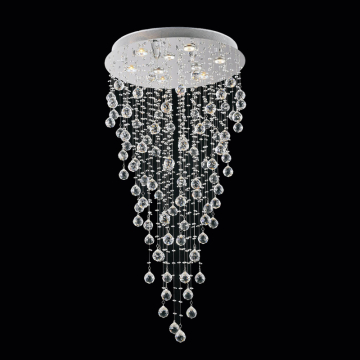 CWI Lighting Rain Drop 24" 9-Light Flush Mount - 120V - Chrome