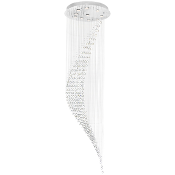 CWI Lighting Ribbon 26" 10-Light Flush Mount - 120V - Chrome