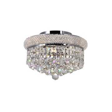 CWI Lighting Empire 12" 3-Light Flush Mount - 120V - Chrome