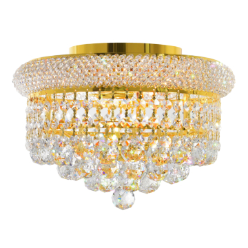 CWI Lighting Empire 12" 3-Light Flush Mount - 120V - Gold