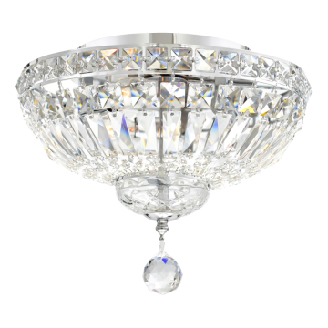 CWI Lighting Stefania 12" 3-Light Flush Mount - 120V - Chrome