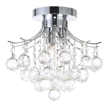 CWI Lighting Princess 12" 3-Light Flush Mount - 120V - Chrome