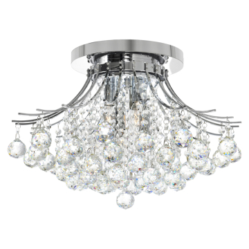 CWI Lighting Princess 20" 6-Light Flush Mount - 120V - Chrome