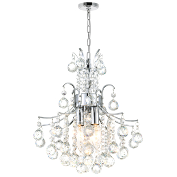 CWI Lighting Princess 12" 3-Light Chandelier - 120V - Chrome