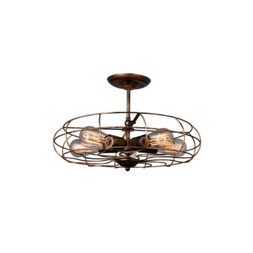 CWI Lighting Pamela 5-Light Flush Mount - 120V - Antique Copper
