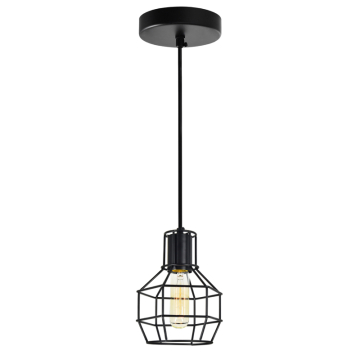 CWI Lighting Secure 1-Light Down Mini Pendant - 120V - Black