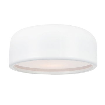 CWI Lighting Campton 2-Light Drum Shade Flush Mount - 120V - White