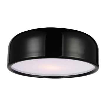 CWI Lighting Campton 3-Light Drum Shade Flush Mount - 120V - Black