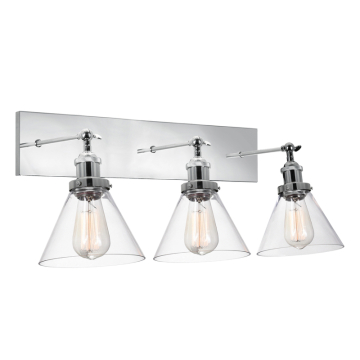 CWI Lighting Eustis 3-Light Vanity Light - 120V - Polished Nickel