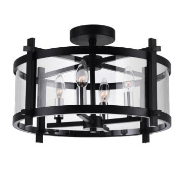 CWI Lighting Miette 18" 4-Light Flush Mount - 120V - Black