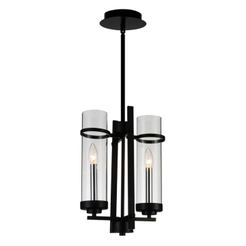 CWI Lighting Sierra 11" 2-Light Mini Pendant - 120V - Black