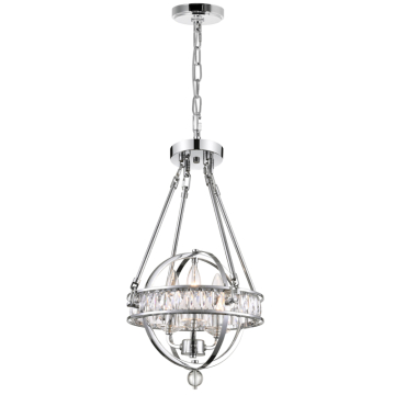 CWI Lighting Arkansas 12" 3-Light Chandelier - 120V - Chrome