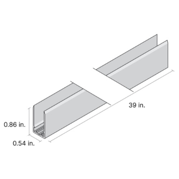 DiodeLED 39" Mounting Channel for LINAIRE Flex Side Bend - Aluminum