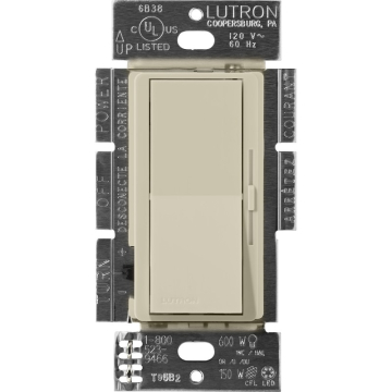 Lutron Diva 0-10V LED Dimmer - Single-Pole / 3-Way - 8A - 120-277V - Clay
