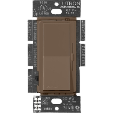 Lutron Diva 0-10V LED Dimmer - Single-Pole / 3-Way - 8A - 120-277V - Espresso