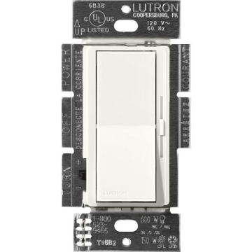 Lutron Diva 0-10V LED Dimmer - Single-Pole / 3-Way - 8A - 120-277V - Glacier White