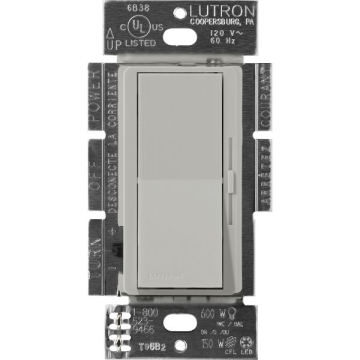 Lutron Diva 0-10V LED Dimmer - Single-Pole / 3-Way - 8A - 120-277V - Pebble