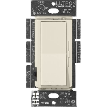 Lutron Diva 0-10V LED Dimmer - Single-Pole / 3-Way - 8A - 120-277V - Pumice