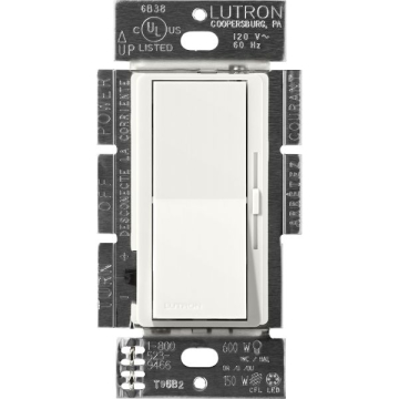 Lutron Diva 0-10V LED Dimmer - Single-Pole / 3-Way - 8A - 120-277V - Architectural White