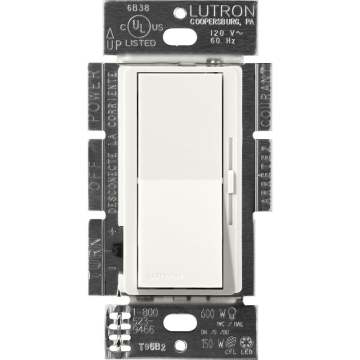 Lutron Diva 0-10V LED Dimmer - Single-Pole / 3-Way - 8A - 120-277V - Architectural White
