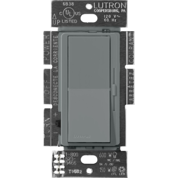 Lutron Diva 0-10V LED Dimmer - Single-Pole / 3-Way - 8A - 120-277V - Slate