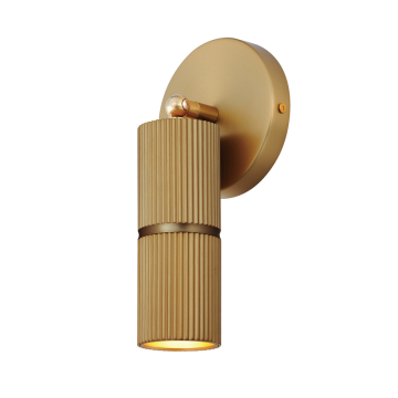 ET2 Reeds LED Spot Light - 360 Lumens - 3000K - 120V - Gold - Clear Ribbed Glass