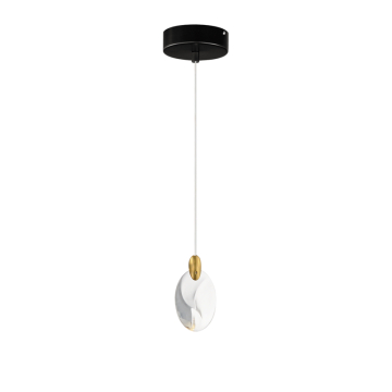 ET2 Pebble 1-Light LED Pendant - 3500K - 120V - Black / Polished Gold