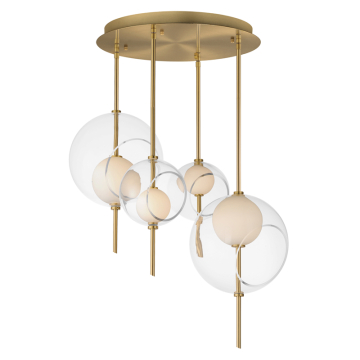 ET2 Martini 4-Light LED Pendant - 3000K - 120-277V - Natural Aged Brass